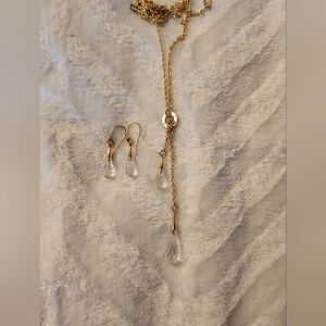 Elegant Gold and Clear Jewelry Set